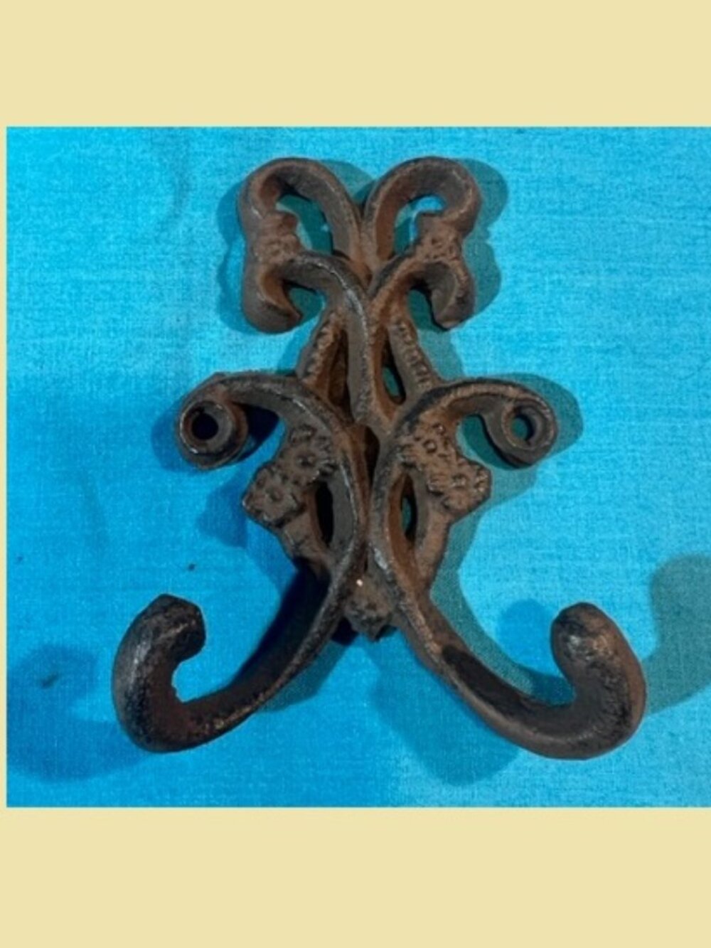 Cast Iron New Cast Iron Antique 3 1/2" tall Double Floral Hook 0170-01556